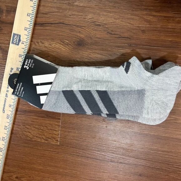 Adidas AllDay No Show Socks 3-Pair Gray/White Sz 12–16 NWT Stocking Stuffer - Picture 4 of 11